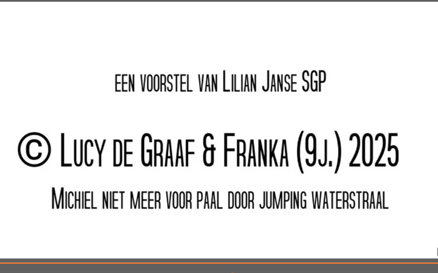 Michiel niet meer voor paal door jumping waterstraal